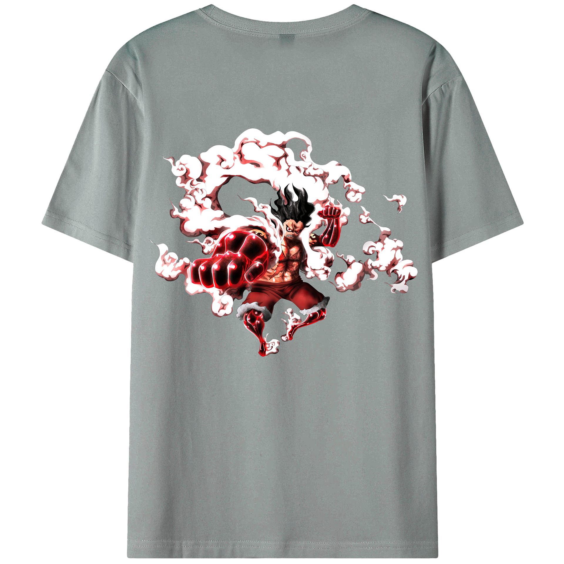 ワンピース モンキー・D・ルフィ ONE PIECE Monkey D. Luffy 綿100％ メンズ半袖Tシャツ（バックプリント） 通気性